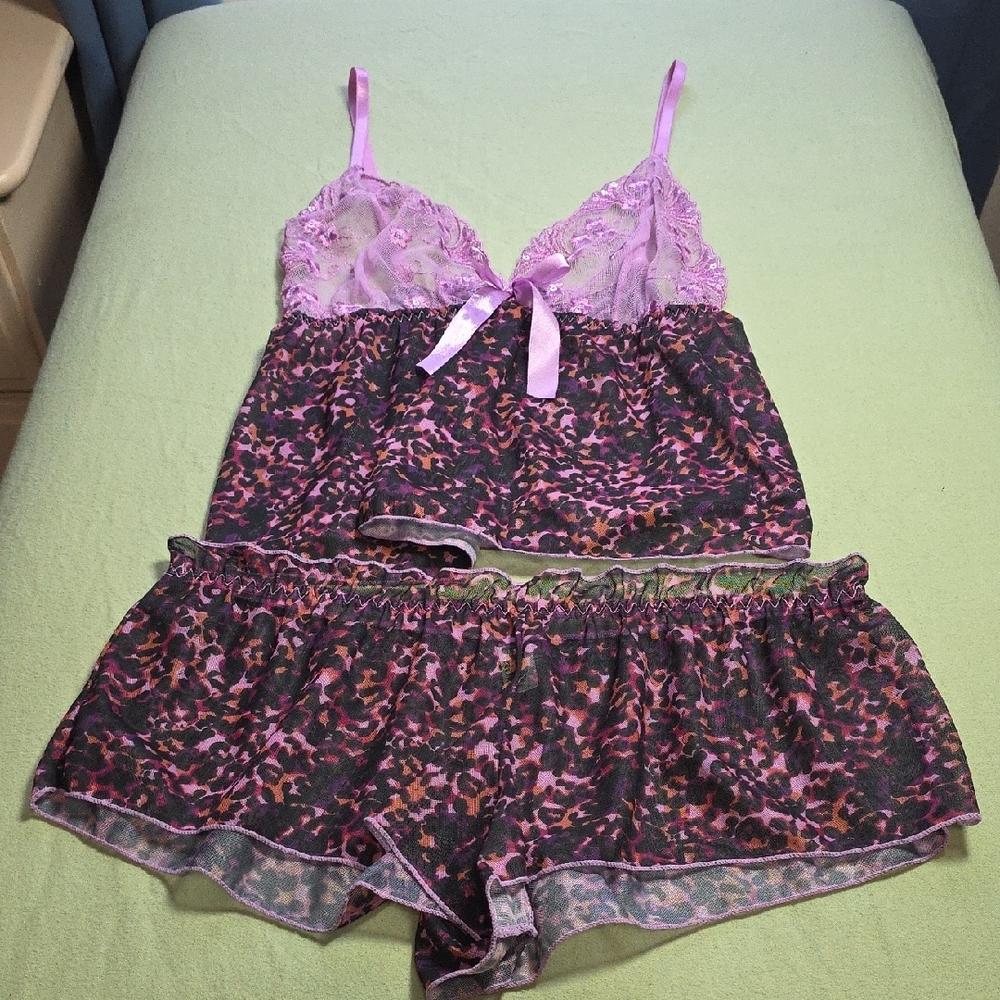 Women's Purple Lace Sleepwear Set